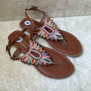 COCONUTS BY MATISSE BEADED SANDALS‎